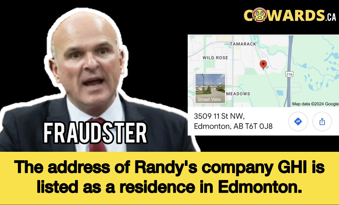 The address of Randy’s company GHI is listed as a residence in Edmonton.